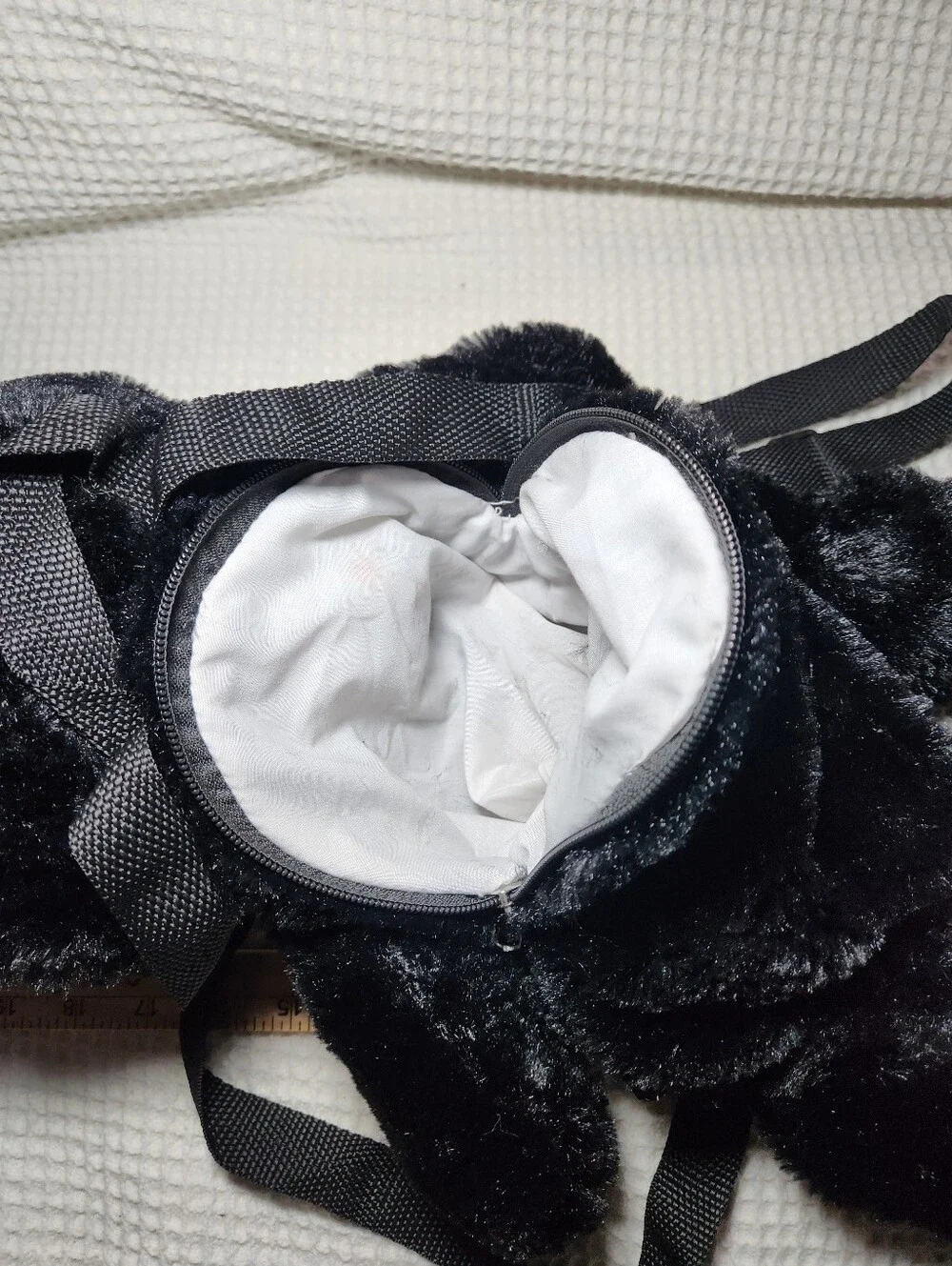 Plush Black Bear Kids Backpack - Soft Teddy Design